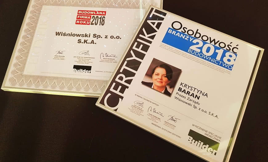 Nagrody miesięcznika Builder dla firmy Wiśniowski